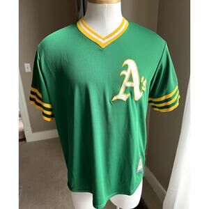 Oakland Athletic green Cooperstown Collection Throwback series jersey size L